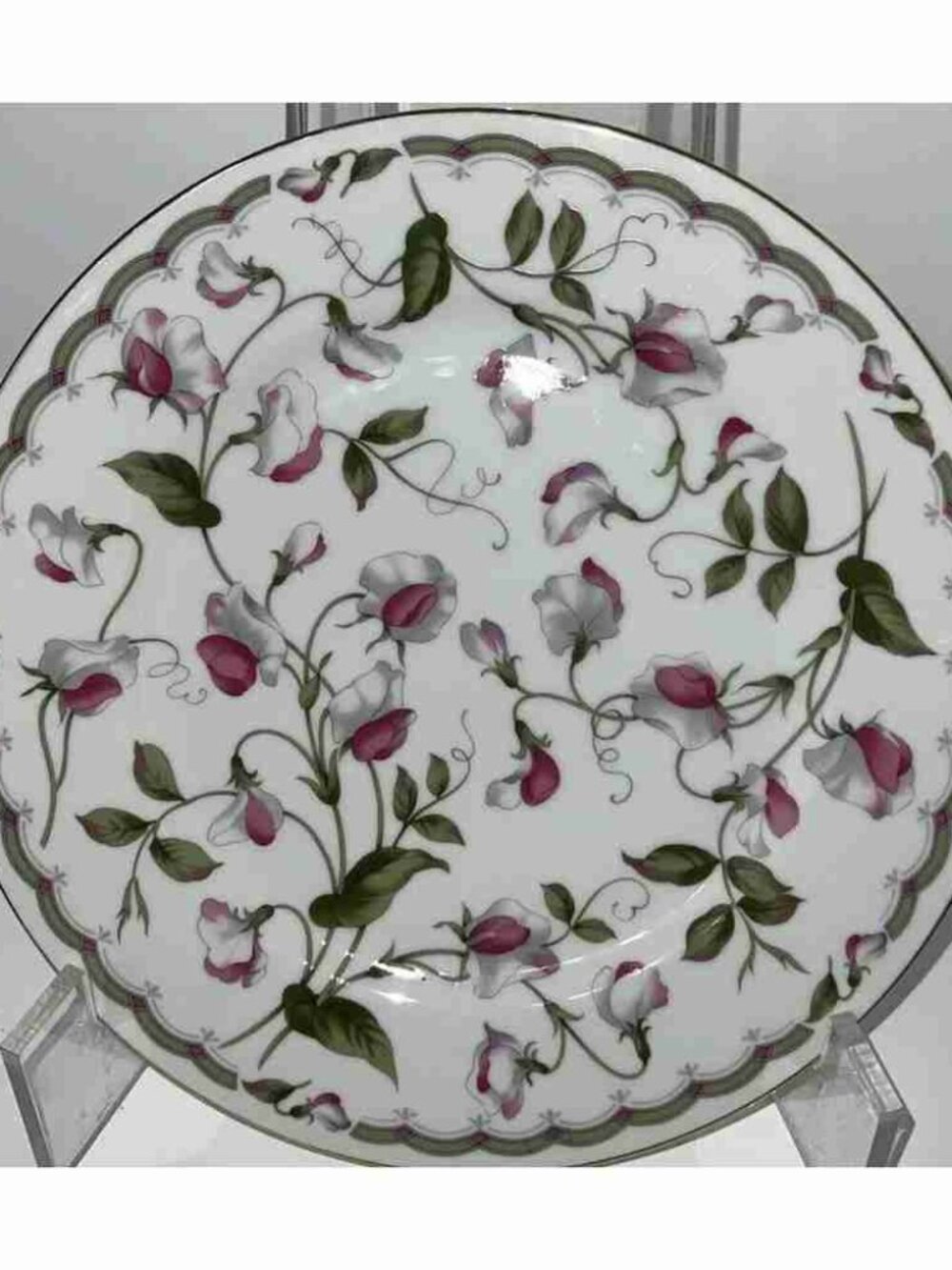 Vintage Andrea by Sadek Sweet Pea Porcelain Cake Plate